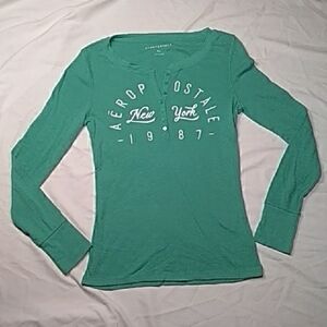 Aeropostale Teal Green Long Sleeve Tee